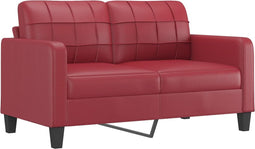 vidaXL - Tweezitsbank - 140 - cm - kunstleer - wijnrood