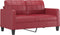 vidaXL - Tweezitsbank - 140 - cm - kunstleer - wijnrood