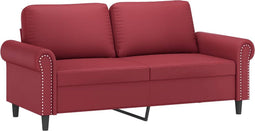 vidaXL - Tweezitsbank - 140 - cm - kunstleer - wijnrood