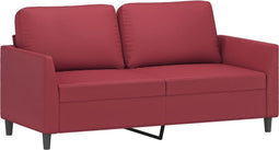 vidaXL - Tweezitsbank - 140 - cm - kunstleer - wijnrood