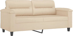 vidaXL - Tweezitsbank - 140 - cm - microvezelstof - crème