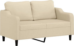vidaXL - Tweezitsbank - 140 - cm - stof - crèmekleurig