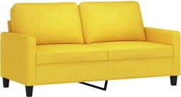 vidaXL - Tweezitsbank - 140 - cm - stof - lichtgeel