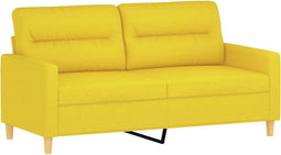 vidaXL - Tweezitsbank - 140 - cm - stof - lichtgeel