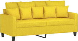 vidaXL - Tweezitsbank - 140 - cm - stof - lichtgeel