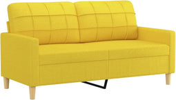 vidaXL - Tweezitsbank - 140 - cm - stof - lichtgeel