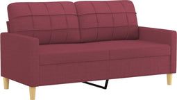 vidaXL - Tweezitsbank - 140 - cm - stof - wijnrood