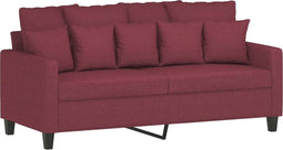 vidaXL - Tweezitsbank - 140 - cm - stof - wijnrood