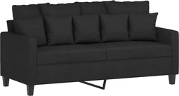 vidaXL - Tweezitsbank - 140 - cm - stof - zwart