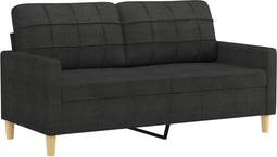 vidaXL - Tweezitsbank - 140 - cm - stof - zwart