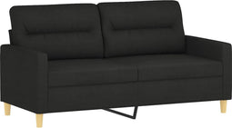 vidaXL - Tweezitsbank - 140 - cm - stof - zwart