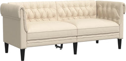 vidaXL - Tweezitsbank - Chesterfield-stijl - linnen