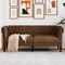 vidaXL - Tweezitsbank - Chesterfield-stijl - stof - bruin
