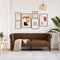 vidaXL - Tweezitsbank - Chesterfield-stijl - stof - bruin