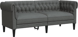 vidaXL - Tweezitsbank - Chesterfield-stijl - stof - donkergrijs