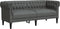 vidaXL - Tweezitsbank - Chesterfield-stijl - stof - donkergrijs