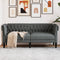vidaXL - Tweezitsbank - Chesterfield-stijl - stof - donkergrijs