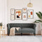 vidaXL - Tweezitsbank - Chesterfield-stijl - stof - donkergrijs