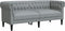 vidaXL - Tweezitsbank - Chesterfield-stijl - stof - lichtgrijs