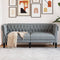 vidaXL - Tweezitsbank - Chesterfield-stijl - stof - lichtgrijs