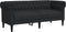 vidaXL - Tweezitsbank - Chesterfield-stijl - stof - zwart