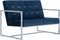 vidaXL - Tweezitsbank - met - armleuningen - chroom - en - fluweel - blauw