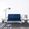 vidaXL - Tweezitsbank - met - armleuningen - chroom - en - fluweel - blauw