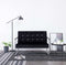 vidaXL - Tweezitsbank - met - armleuningen - chroom - en - fluweel - zwart