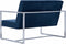 vidaXL - Tweezitsbank - met - armleuningen - chroom - en - fluweel - blauw