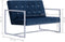 vidaXL - Tweezitsbank - met - armleuningen - chroom - en - fluweel - blauw