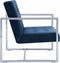 vidaXL - Tweezitsbank - met - armleuningen - chroom - en - fluweel - blauw