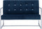 vidaXL - Tweezitsbank - met - armleuningen - chroom - en - fluweel - blauw