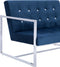 vidaXL - Tweezitsbank - met - armleuningen - chroom - en - fluweel - blauw