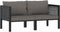 vidaXL - Tweezitsbank - met - kussens - poly - rattan - antraciet