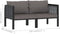 vidaXL - Tweezitsbank - met - kussens - poly - rattan - antraciet
