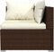 vidaXL - Tweezitsbank - met - kussens - poly - rattan - bruin