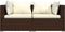 vidaXL - Tweezitsbank - met - kussens - poly - rattan - bruin