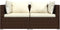 vidaXL - Tweezitsbank - met - kussens - poly - rattan - bruin