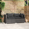 vidaXL - Tweezitsbank - met - kussens - poly - rattan - grijs
