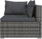 vidaXL - Tweezitsbank - met - kussens - poly - rattan - grijs