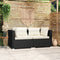 vidaXL - Tweezitsbank - met - kussens - poly - rattan - zwart
