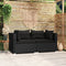 vidaXL - Tweezitsbank - met - kussens - poly - rattan - zwart