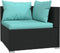 vidaXL - Tweezitsbank - met - kussens - poly - rattan - zwart