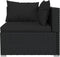 vidaXL - Tweezitsbank - met - kussens - poly - rattan - zwart