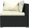 vidaXL - Tweezitsbank - met - kussens - poly - rattan - zwart