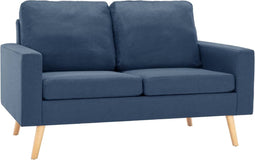 vidaXL - Tweezitsbank - stof - blauw