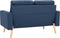 vidaXL - Tweezitsbank - stof - blauw