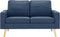 vidaXL - Tweezitsbank - stof - blauw