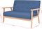 vidaXL - Tweezitsbank - stof - blauw