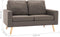 vidaXL - Tweezitsbank - stof - taupe